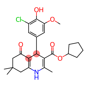 cyclopentyl 4-[3-chloro-4-hydroxy-5-(methyloxy)phenyl]-2,7,7-trimethyl-5-oxo-1,4,5,6,7,8-hexahydroquinoline-3-carboxylate