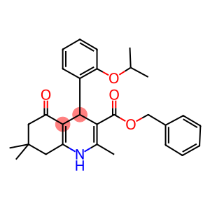 phenylmethyl 2,7,7-trimethyl-4-{2-[(1-methylethyl)oxy]phenyl}-5-oxo-1,4,5,6,7,8-hexahydroquinoline-3-carboxylate