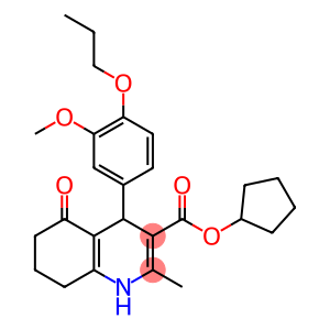 cyclopentyl 4-(3-methoxy-4-propoxyphenyl)-2-methyl-5-oxo-1,4,5,6,7,8-hexahydroquinoline-3-carboxylate