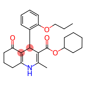 cyclohexyl 2-methyl-5-oxo-4-(2-propoxyphenyl)-1,4,5,6,7,8-hexahydro-3-quinolinecarboxylate