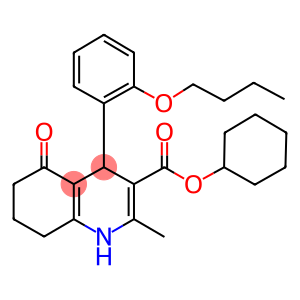 cyclohexyl 4-[2-(butyloxy)phenyl]-2-methyl-5-oxo-1,4,5,6,7,8-hexahydroquinoline-3-carboxylate