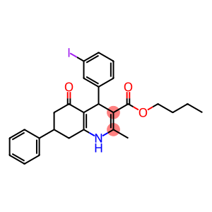 butyl 4-(3-iodophenyl)-2-methyl-5-oxo-7-phenyl-1,4,5,6,7,8-hexahydroquinoline-3-carboxylate