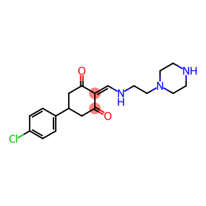 5-(4-chlorophenyl)-2-{[(2-piperazin-1-ylethyl)amino]methylene}cyclohexane-1,3-dione