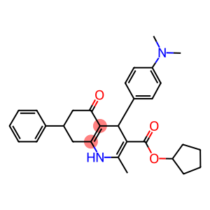 cyclopentyl 4-[4-(dimethylamino)phenyl]-2-methyl-5-oxo-7-phenyl-1,4,5,6,7,8-hexahydro-3-quinolinecarboxylate