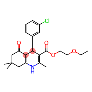 2-(ethyloxy)ethyl 4-(3-chlorophenyl)-2,7,7-trimethyl-5-oxo-1,4,5,6,7,8-hexahydroquinoline-3-carboxylate