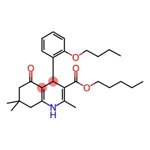 pentyl 4-[2-(butyloxy)phenyl]-2,7,7-trimethyl-5-oxo-1,4,5,6,7,8-hexahydroquinoline-3-carboxylate