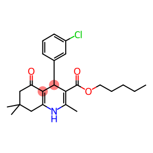 pentyl 4-(3-chlorophenyl)-2,7,7-trimethyl-5-oxo-1,4,5,6,7,8-hexahydroquinoline-3-carboxylate