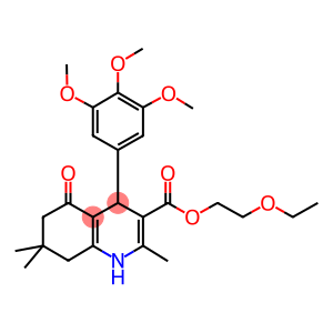 2-(ethyloxy)ethyl 2,7,7-trimethyl-5-oxo-4-[3,4,5-tris(methyloxy)phenyl]-1,4,5,6,7,8-hexahydroquinoline-3-carboxylate