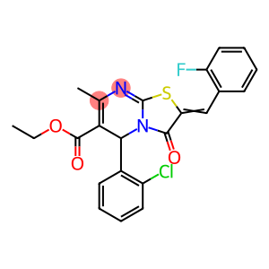 ethyl 5-(2-chlorophenyl)-2-(2-fluorobenzylidene)-7-methyl-3-oxo-2,3-dihydro-5H-[1,3]thiazolo[3,2-a]pyrimidine-6-carboxylate