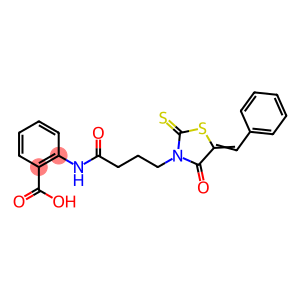 (Z)-2-(4-(5-benzylidene-4-oxo-2-thioxothiazolidin-3-yl)butanamido)benzoic acid