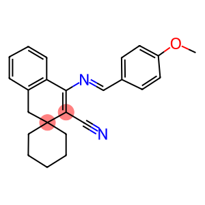 1-{[(4-methoxyphenyl)methylidene]amino}-3,4-dihydrospiro[naphthalene-3,1'-cyclohexane]-2-carbonitrile