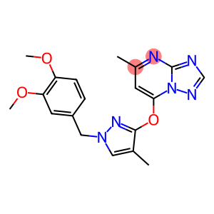 1-[(3,4-Dimethoxyphenyl)methyl]-4-methyl-3-({5-methyl-[1,2,4]triazolo[1,5-a]pyrimidin-7-yl}oxy)-1H-pyrazole