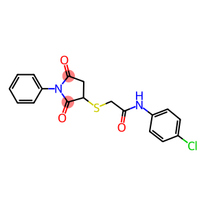 N-(4-chlorophenyl)-2-[(2,5-dioxo-1-phenylpyrrolidin-3-yl)sulfanyl]acetamide