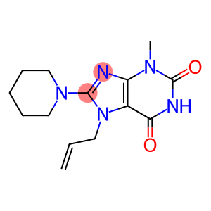 1H-Purine-2,6-dione, 3,7-dihydro-3-methyl-8-(1-piperidinyl)-7-(2-propen-1-yl)-