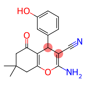 2-amino-4-(3-hydroxyphenyl)-7,7-dimethyl-5-oxo-5,6,7,8-tetrahydro-4H-chromene-3-carbonitrile