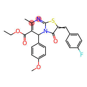 ethyl 2-(4-fluorobenzylidene)-5-(4-methoxyphenyl)-7-methyl-3-oxo-2,3-dihydro-5H-[1,3]thiazolo[3,2-a]pyrimidine-6-carboxylate