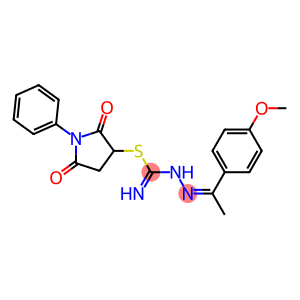 2,5-dioxo-1-phenyl-3-pyrrolidinyl 2-[1-(4-methoxyphenyl)ethylidene]hydrazinecarbimidothioate