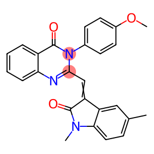 2-[(1,5-dimethyl-2-oxo-1,2-dihydro-3H-indol-3-ylidene)methyl]-3-(4-methoxyphenyl)-4(3H)-quinazolinone