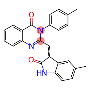 2-[(5-methyl-2-oxo-1,2-dihydro-3H-indol-3-ylidene)methyl]-3-(4-methylphenyl)-4(3H)-quinazolinone