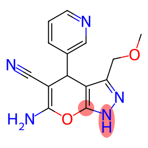 Pyrano[2,3-c]pyrazole-5-carbonitrile, 6-amino-1,4-dihydro-3-(methoxymethyl)-4-(3-pyridinyl)-