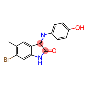 (3Z)-6-bromo-3-[(4-hydroxyphenyl)imino]-5-methyl-1,3-dihydro-2H-indol-2-one