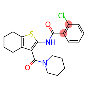 2-chloro-N-[3-(piperidin-1-ylcarbonyl)-4,5,6,7-tetrahydro-1-benzothiophen-2-yl]benzamide