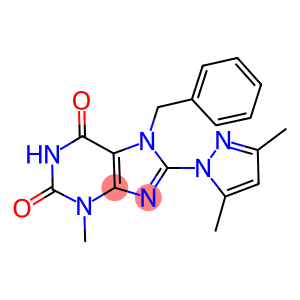 7-benzyl-8-(3,5-dimethyl-1H-pyrazol-1-yl)-3-methyl-3,7-dihydro-1H-purine-2,6-dione