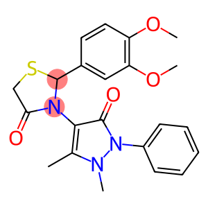 2-(3,4-dimethoxyphenyl)-3-(1,5-dimethyl-3-oxo-2-phenyl-2,3-dihydro-1H-pyrazol-4-yl)-1,3-thiazolidin-4-one