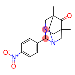 2-{4-nitrophenyl}-5,7-dimethyl-1,3-diazatricyclo[3.3.1.1~3,7~]decan-6-one