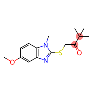 1-[(5-METHOXY-1-METHYL-1H-BENZIMIDAZOL-2-YL)THIO]-3,3-DIMETHYLBUTAN-2-ONE