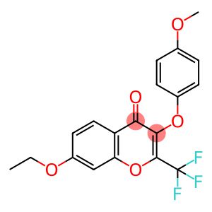 4H-1-Benzopyran-4-one, 7-ethoxy-3-(4-methoxyphenoxy)-2-(trifluoromethyl)-