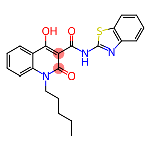 N-(1,3-benzothiazol-2-yl)-4-hydroxy-2-oxo-1-pentyl-1,2-dihydro-3-quinolinecarboxamide