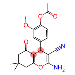 4-(2-amino-3-cyano-7,7-dimethyl-5-oxo-5,6,7,8-tetrahydro-4H-chromen-4-yl)-2-methoxyphenyl acetate