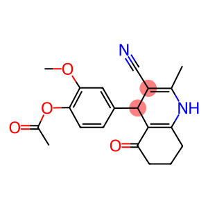 4-(3-cyano-2-methyl-5-oxo-1,4,5,6,7,8-hexahydro-4-quinolinyl)-2-methoxyphenyl acetate