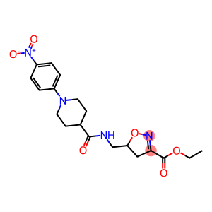 ETHYL 5-[(([1-(4-NITROPHENYL)-4-PIPERIDINYL]CARBONYL)AMINO)METHYL]-4,5-DIHYDRO-3-ISOXAZOLECARBOXYLATE