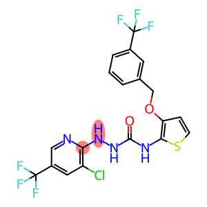 2-[3-CHLORO-5-(TRIFLUOROMETHYL)-2-PYRIDINYL]-N-(3-([3-(TRIFLUOROMETHYL)BENZYL]OXY)-2-THIENYL)-1-HYDRAZINECARBOXAMIDE