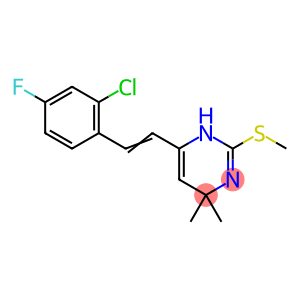4-(2-CHLORO-4-FLUOROSTYRYL)-6,6-DIMETHYL-2-(METHYLSULFANYL)-1,6-DIHYDROPYRIMIDINE