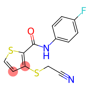 3-[(CYANOMETHYL)SULFANYL]-N-(4-FLUOROPHENYL)-2-THIOPHENECARBOXAMIDE