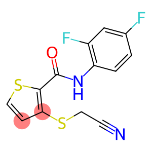 3-[(CYANOMETHYL)SULFANYL]-N-(2,4-DIFLUOROPHENYL)-2-THIOPHENECARBOXAMIDE