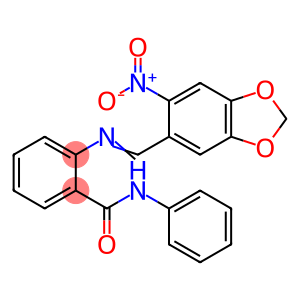 2-[({6-nitro-1,3-benzodioxol-5-yl}methylene)amino]-N-phenylbenzamide