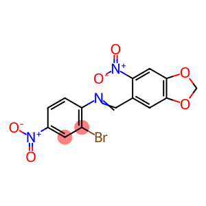 2-bromo-4-nitro-N-[(6-nitro-1,3-benzodioxol-5-yl)methylene]aniline