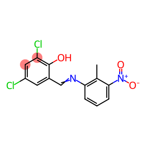 2,4-dichloro-6-{[(2-methyl-3-nitrophenyl)imino]methyl}phenol
