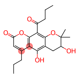 10-Butyryl-7,8-dihydro-5,7-dihydroxy-8,8-dimethyl-4-propyl-2H,6H-benzo[1,2-b:5,4-b']dipyran-2-one