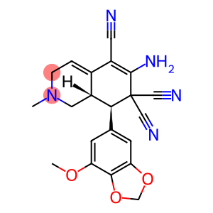 5,7,7(1H)-Isoquinolinetricarbonitrile, 6-amino-2,3,8,8a-tetrahydro-8-(7-methoxy-1,3-benzodioxol-5-yl)-2-methyl-, (8R,8aS)-rel-