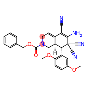 2(1H)-Isoquinolinecarboxylic acid, 6-amino-5,7,7-tricyano-8-(2,5-dimethoxyphenyl)-3,7,8,8a-tetrahydro-, phenylmethyl ester, (8R,8aR)-rel-