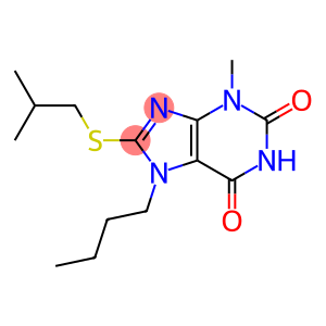 1H-Purine-2,6-dione, 7-butyl-3,7-dihydro-3-methyl-8-[(2-methylpropyl)thio]-