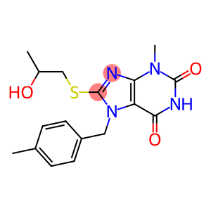 8-((2-hydroxypropyl)thio)-3-methyl-7-(4-methylbenzyl)-3,7-dihydro-1H-purine-2,6-dione