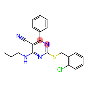 2-[(2-CHLOROBENZYL)SULFANYL]-4-PHENYL-6-(PROPYLAMINO)-5-PYRIMIDINECARBONITRILE