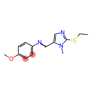 N-([2-(ETHYLSULFANYL)-1-METHYL-1H-IMIDAZOL-5-YL]METHYLENE)-4-METHOXYANILINE