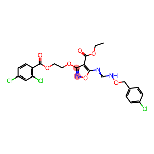 ETHYL 5-[(([(4-CHLOROBENZYL)OXY]IMINO)METHYL)AMINO]-3-(2-[(2,4-DICHLOROBENZOYL)OXY]ETHOXY)-4-ISOXAZOLECARBOXYLATE